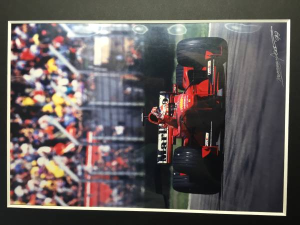 フェラーリ99ミハエル・シューマッハ写真★熱田譲氏直筆サイン入