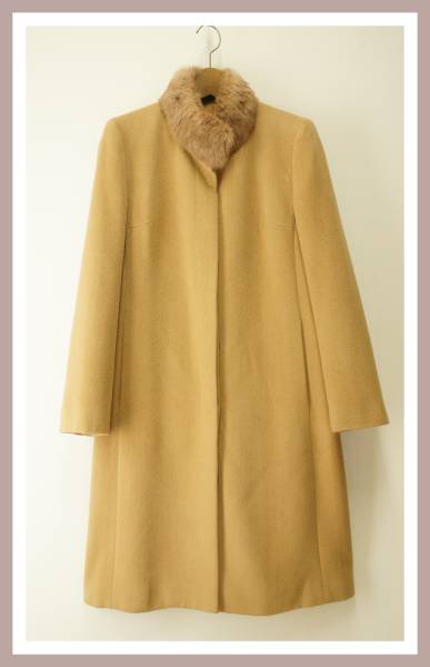 K230*綺麗*コジャーナ*ラビットファー襟*アンゴラロングコート