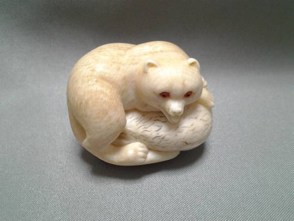定番人気，低価 現代根付 netsuke 象牙彫 狸 godo 阿部悟堂(根付)｜売買されたオークション情報、yahooの商品情報をアーカイブ公開 - オークファン 根付