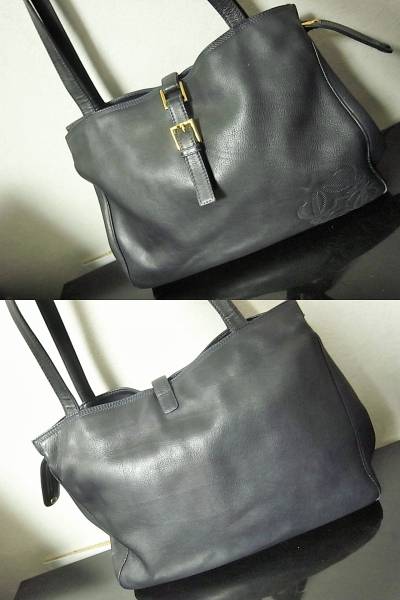 ロエベLOEWEショルダートートバッグネイビービジネス ロエベ LOEWE 