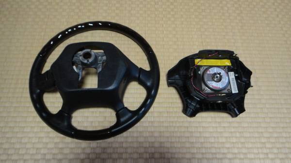 即決！三菱純正 プラウディア ウッドステアリング 木目 ハンドル