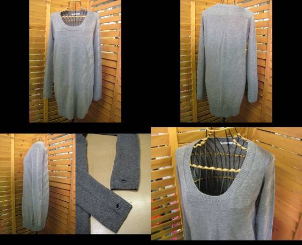 192【ENCHANTEMENT ルシェルブルー】カシミヤ混 ニットワンピ 38