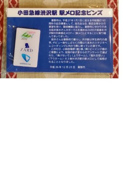 小田急渋沢駅 駅メロ開始記念ピンズ ZARD 坂井泉水(ピンバッジ)｜売買 