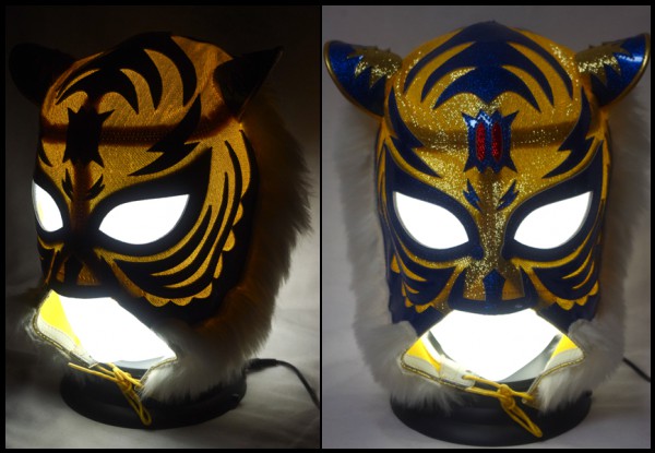 ☆LED マスクスタンド マネキンヘッド プロレス ライト ランプ(マスク 