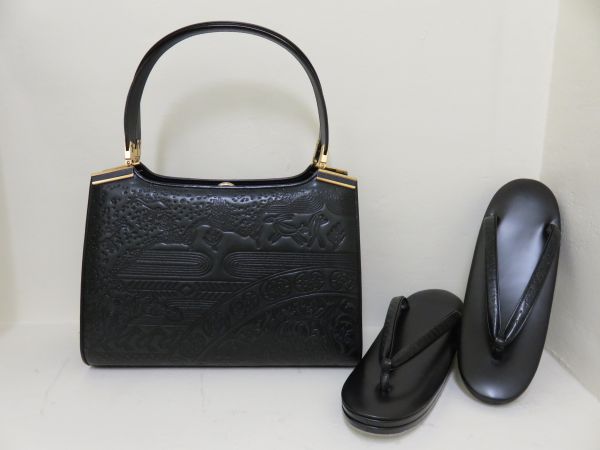 ★印傳 バッグ　草履　セット　箱入り　フリーサイズ★i063