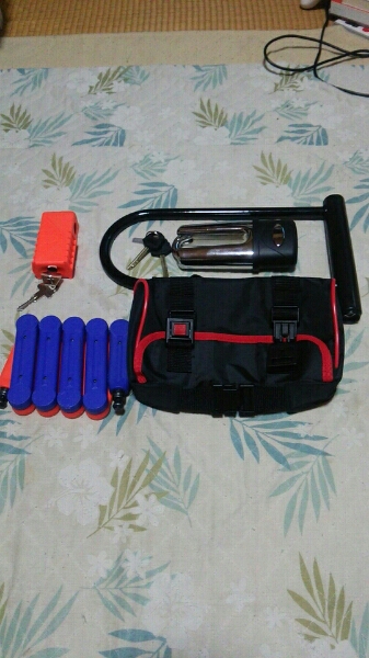 レッドバロンロックとディスクロックとU字ロック3点セット