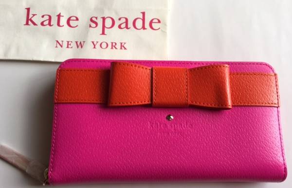 新品★ケイトスペードKateSpade★リボン ラウンドZip長財布P