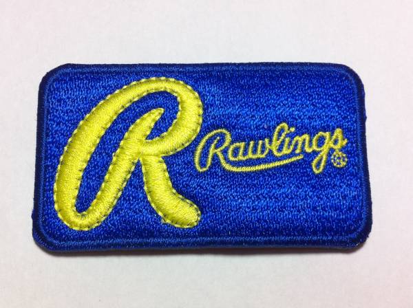 [超激レア]ローリングスbyアシックス　ラベル 未使用 ローリングス ラベル 青台 X 黄文字 RAWLINGS asics(記念