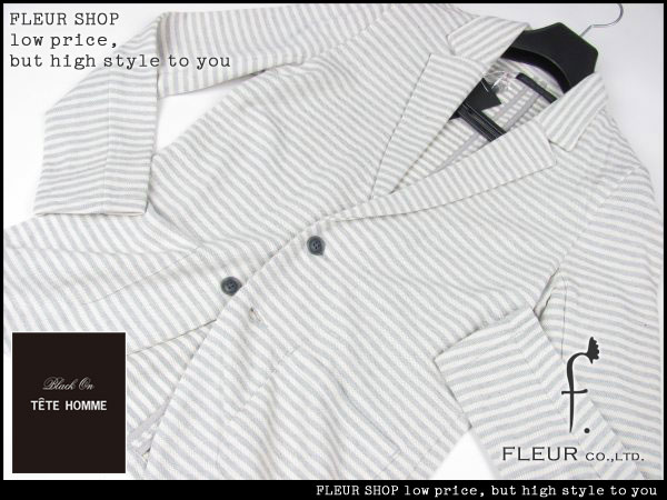 ■4664■テットオム 夏 最新作 ニットボーダージャケット5/M 白