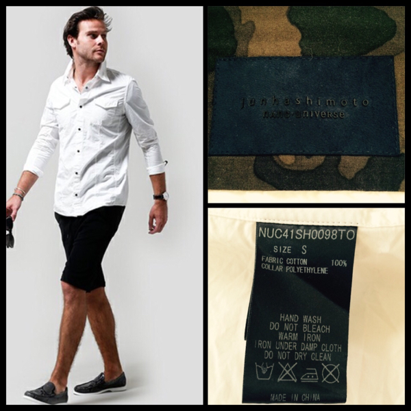 junhashimoto nano universe ミリタリーメモリーカラーシャツS