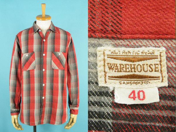 未使用 WAREHOUSE ウエアハウス 長袖 ヘビーネルシャツ #3632