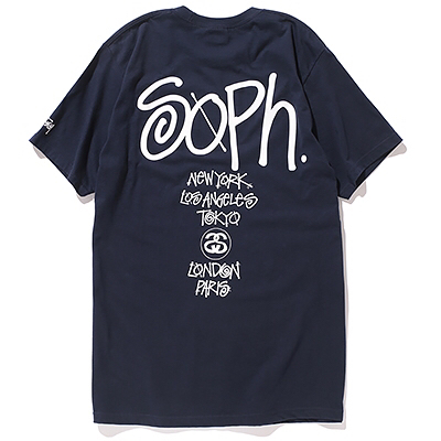 STUSSY SOPHNET World Tour Tee 紺 navy L supreme xlarge ソフ