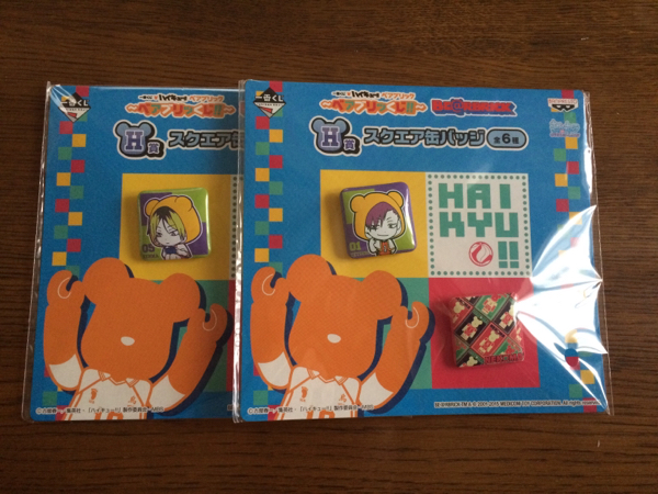 ハイキュー 一番くじ H賞 スクエア缶バッジ 黒尾 鉄朗 孤爪 研磨_1