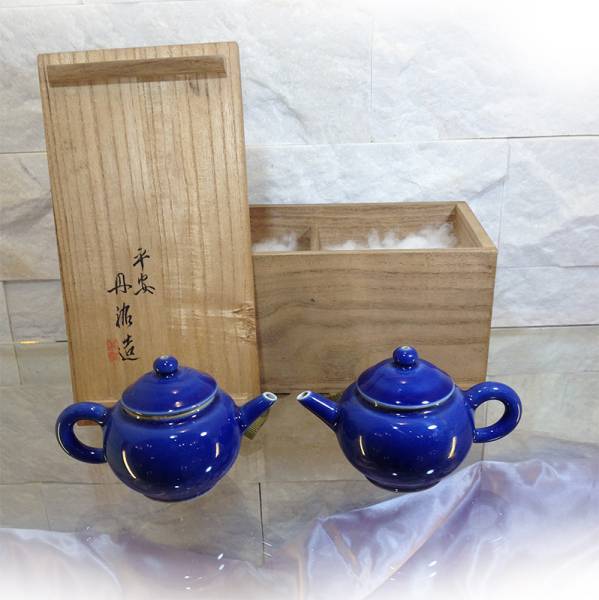 ☆ 平安丹祐造・瑠璃釉 急須セット・ 共箱 / 茶道具♪ 【公式通販】