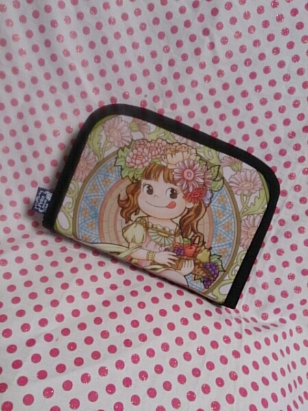 ハンドメイド，フローラルペコちゃん*ペコ長財布型母子手帳ケース