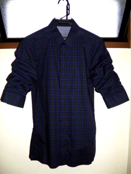 新品 クリスヴァンアッシュ ロールアップチェックシャツ 44 レア