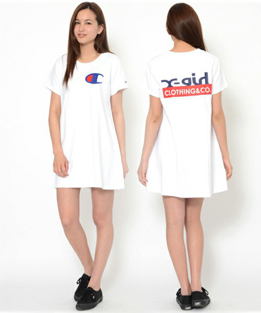 X Girl チャンピオン コラボ ワンピース エックスガール ワンピース ミニ 売買されたオークション情報 Yahooの商品情報をアーカイブ公開 オークファン Aucfan Com