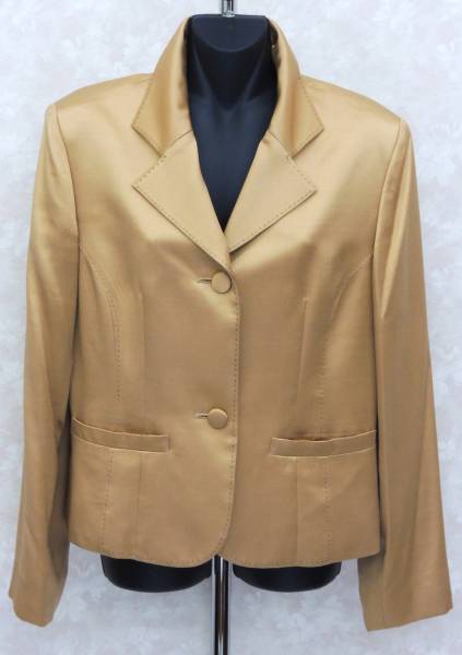 ★VIVIDヴィヴィド シルクジャケットゴールドゆったり13号必見激