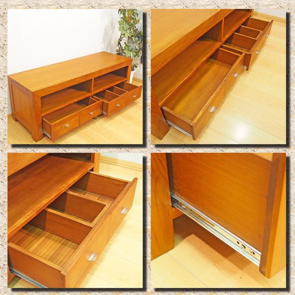 SCANTEAK スキャンティーク TVボード チーク無垢材 W150 1円～(～幅