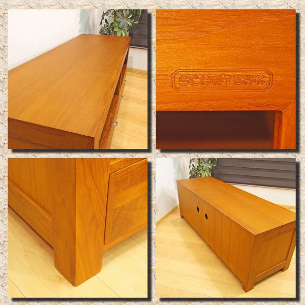 SCANTEAK スキャンティーク TVボード チーク無垢材 W150 1円～(～幅