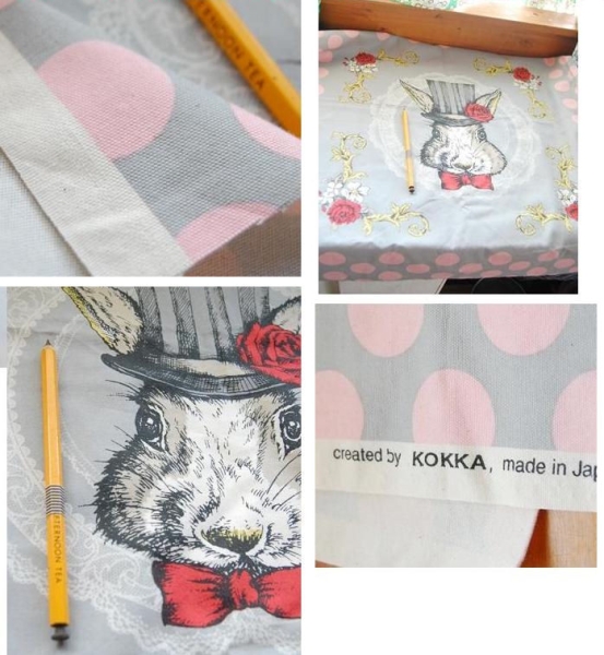★うさぎプリント地★　クッションやカバーに_2