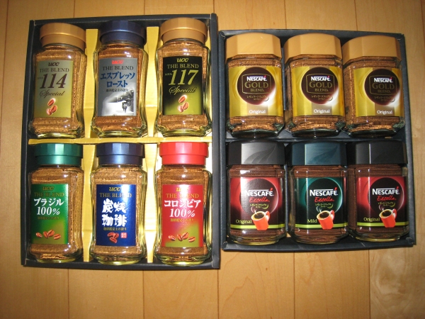 ネスカフェとUCCのインスタントコーヒー　定価６０００円