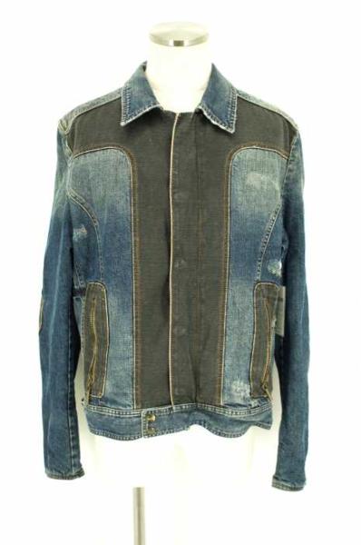 ●Just Cavalli(ジャストカヴァリ) 加工デニムジャケット L