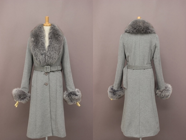 MATERIA マテリア/フォックス ファー付 アンゴラ ウール コート