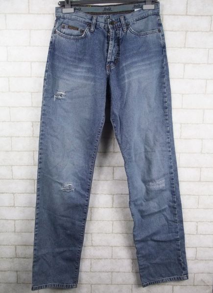 綺麗 ドルチェ&ガッバーナ D&G ダメージ加工 デニム パンツ 46◆