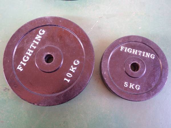 FIGHTING ROADダンベルバーベルプレート10kg×2枚5kg×2枚