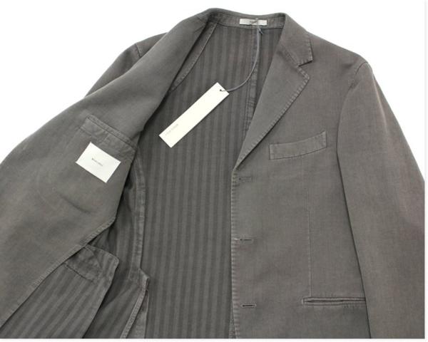 1円 BOGLIOLI◇茶ヘリンボーンCOATアンコン スーツe332*s48新品