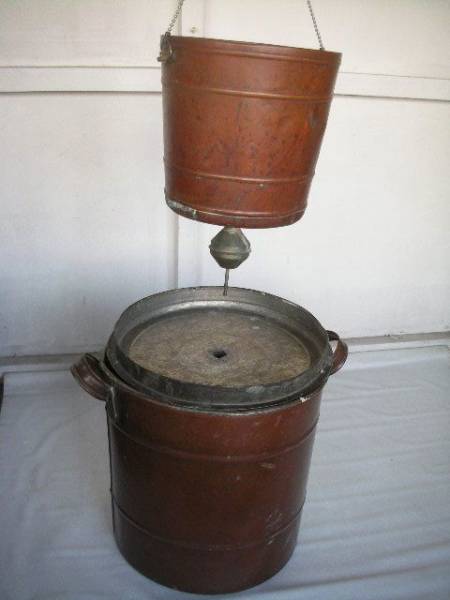 古い 銅製 吊り下げ手洗い器 カラン付／戦前 昭和初期 レトロ (雑貨