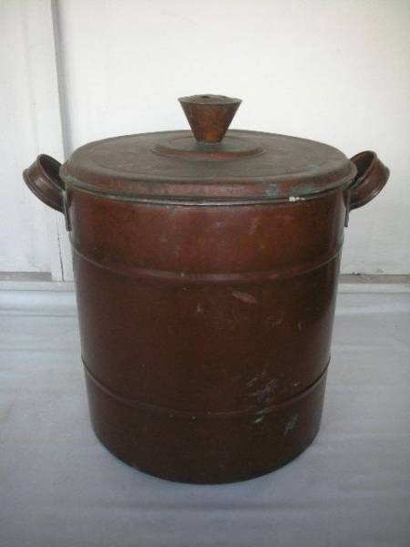 古い 銅製 吊り下げ手洗い器 カラン付／戦前 昭和初期 レトロ (雑貨