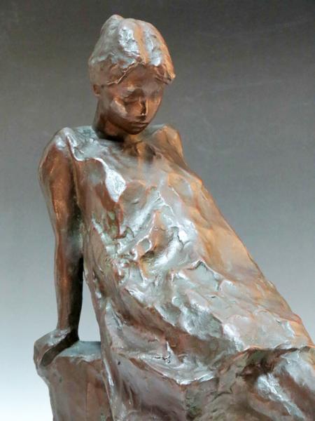 絵画館 実力！黒田嘉治 ブロンズ像「少女」1959年作☆10～16万☆