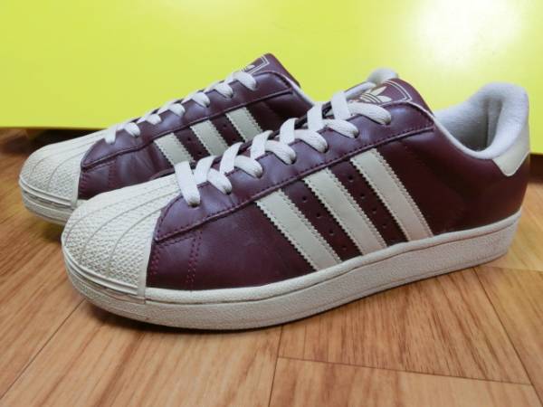 adidas2013年製SUPERSTARスーパースター赤紫/ベージュ26.5㎝美品
