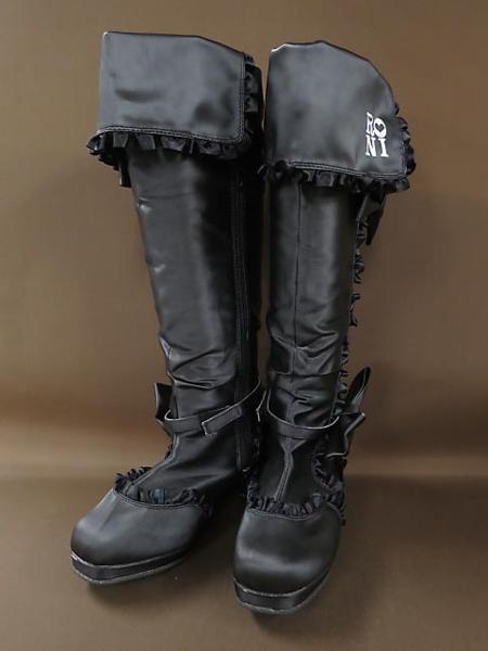 RONI ロニィ フリル ロング ブーツ 24cm/黒 ◆■