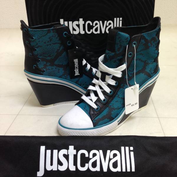 新品ジャストカヴァリ JUSTcavalliウェッジ スニーカーWS0013 37