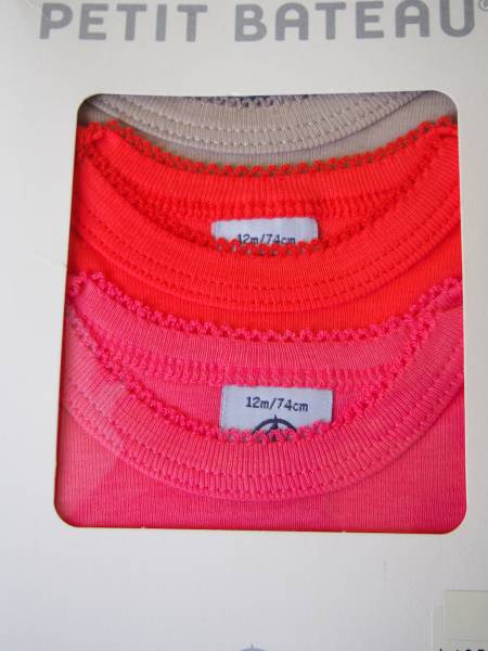 新品★プチバトー　長袖ボディ　インナー　3枚セット　12m　74cm