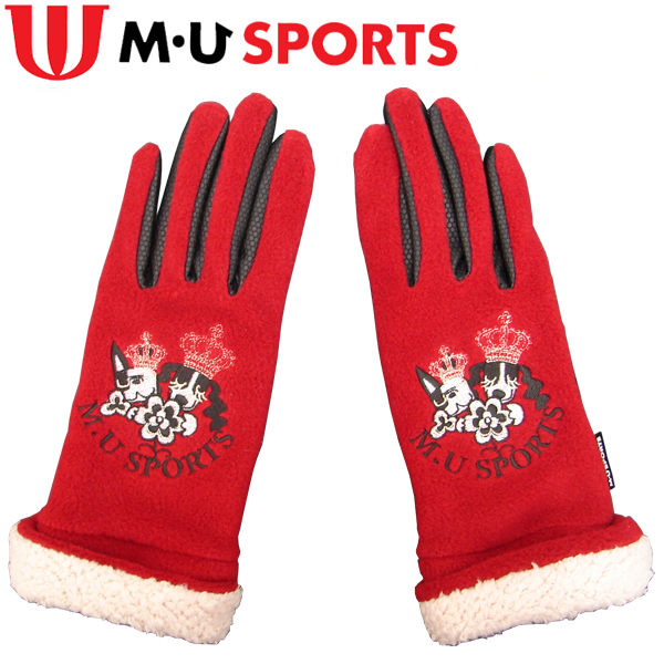 40%OFF【税込即決】MU防寒フリース両手グローブ703Q6808(L)RED