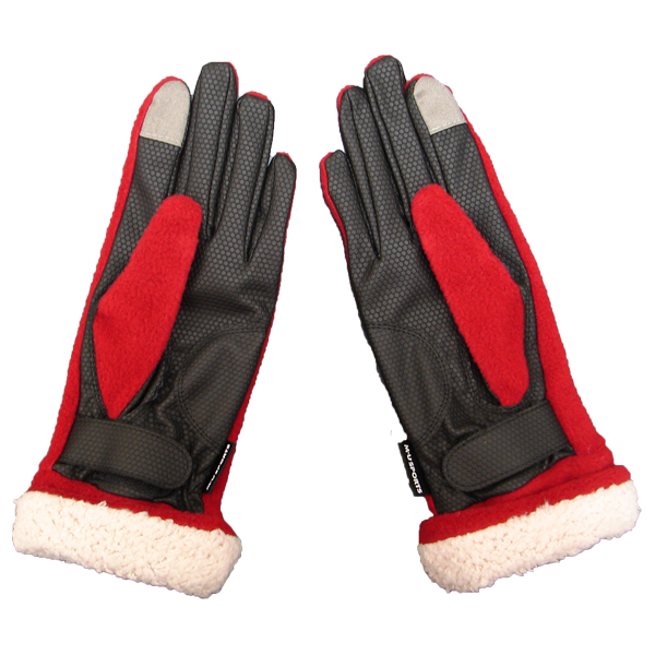 40%OFF【税込即決】MU防寒フリース両手グローブ703Q6808(L)RED
