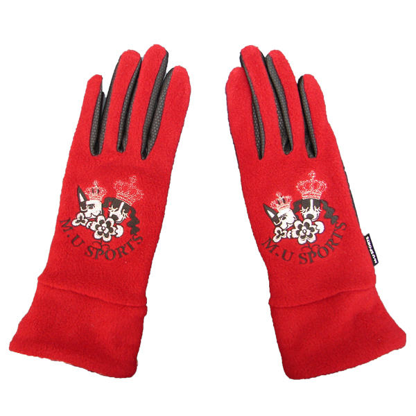 40%OFF【税込即決】MU防寒フリース両手グローブ703Q6808(L)RED