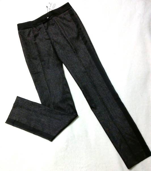 BERARDI ベラルディ★黒 チャコールグレー★黒ライン パンツ★0