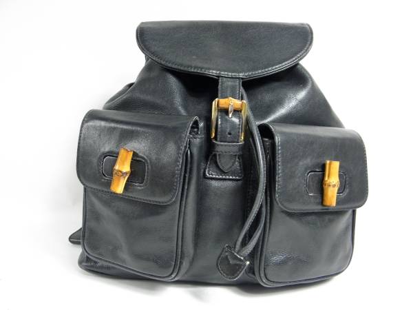 本物 グッチバッグ バンブーリュック レザー　中古品