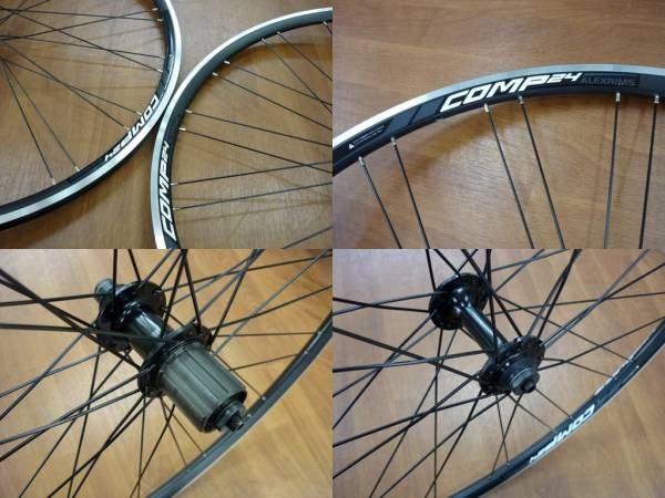 超美品　ALEXRIMS COMP24　700c　ホイールセット 700C ALEX RIMS COMP24 シマノ11S対応 未走行品(27インチ、700C)｜売買