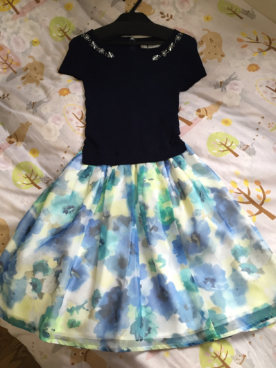 リランドチュール ビジューぼかしフラワーオーガン ワンピース2