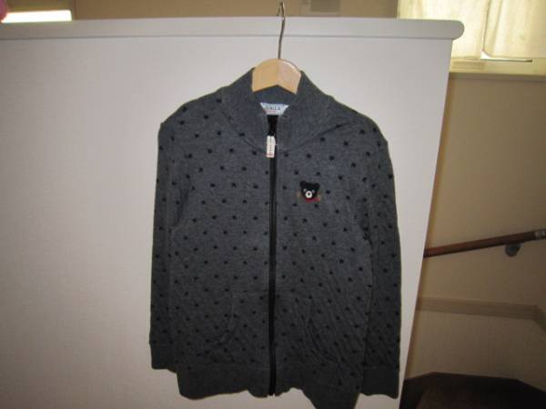 ミキハウス☆ダブルB　星柄　グレー　ジップ　120　130美品