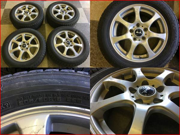 M040★ZACK★205/60Ｒ16★6.5Ｊ+48グッドイヤースタッドレス4本
