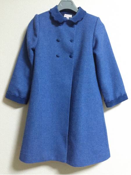 ウールコートキッズマメールファミリアザラ好き子供青110120130