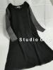 スタジオクリップ★ニット袖切替ワンピース新品黒グレー