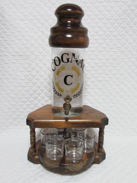 ★【即決】コニャック/COGNAC（木製サーバー/グラス6個付き）★
